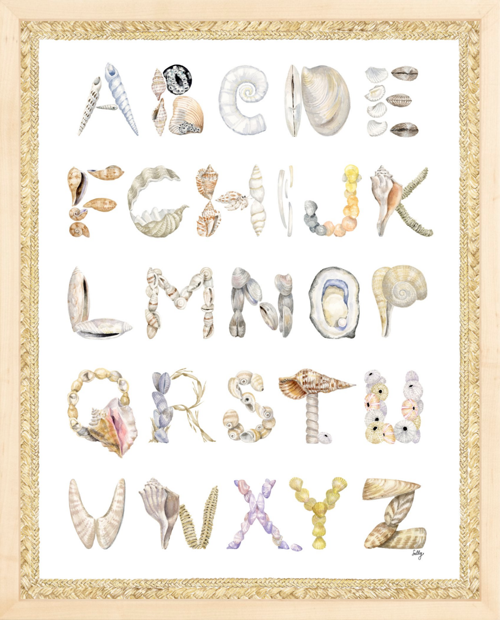 Shell Alphabet Print