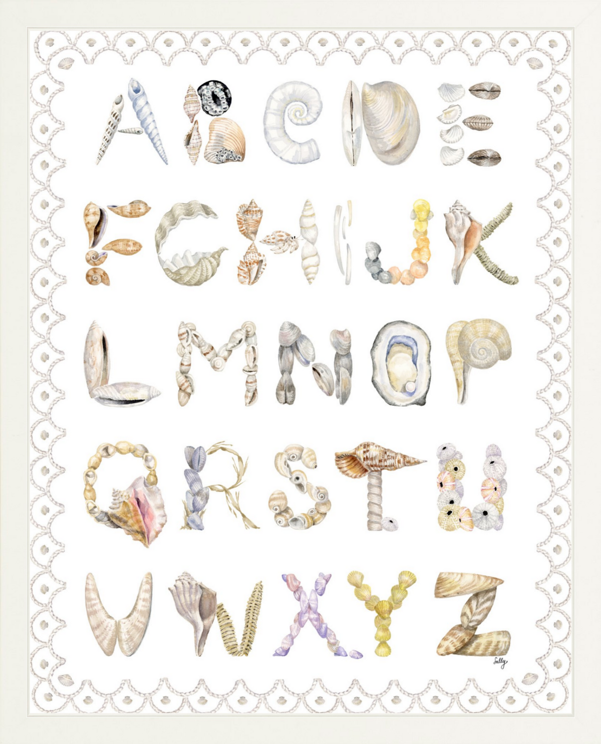Shell Alphabet Print - The Letter Nest