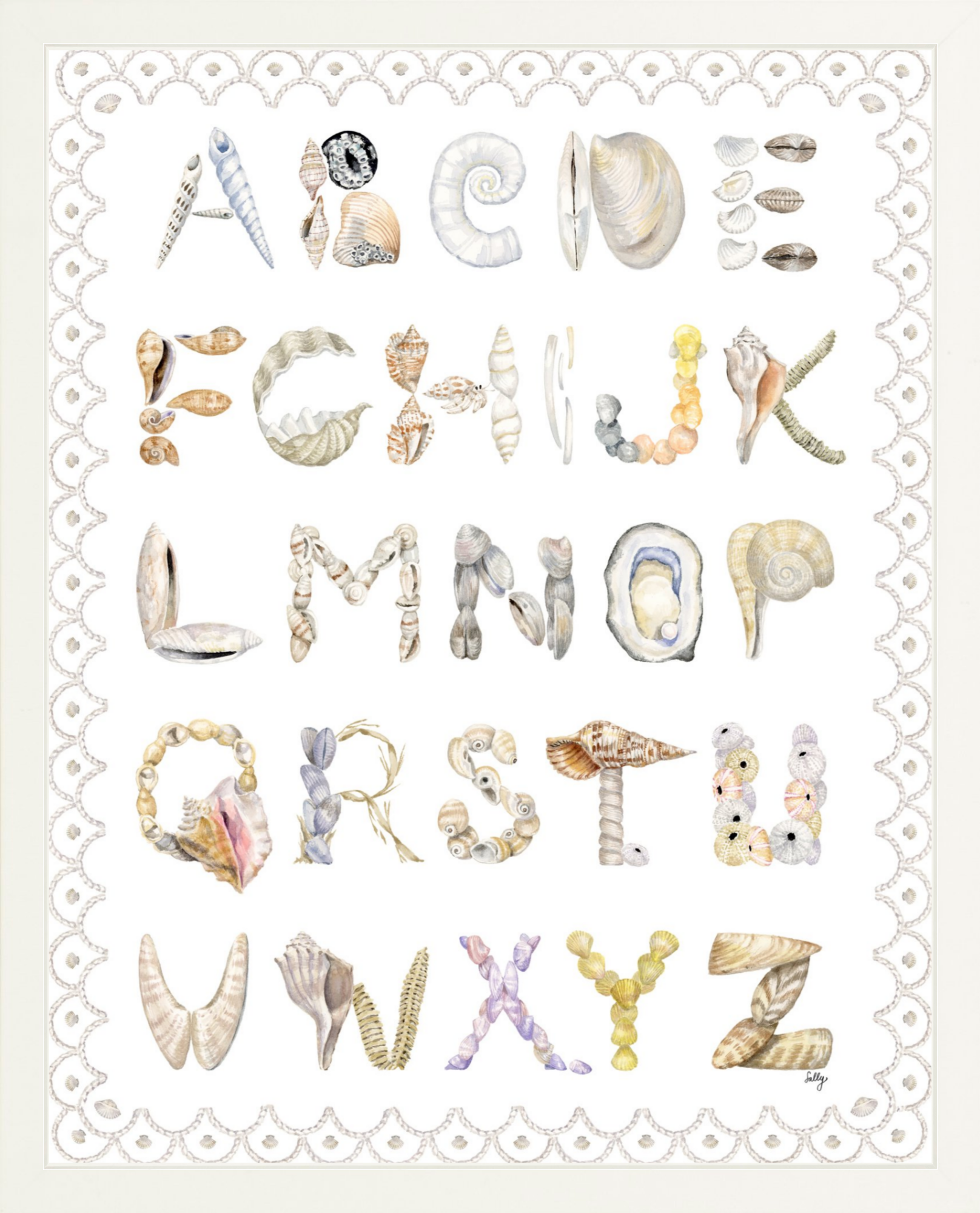 Shell Alphabet Print